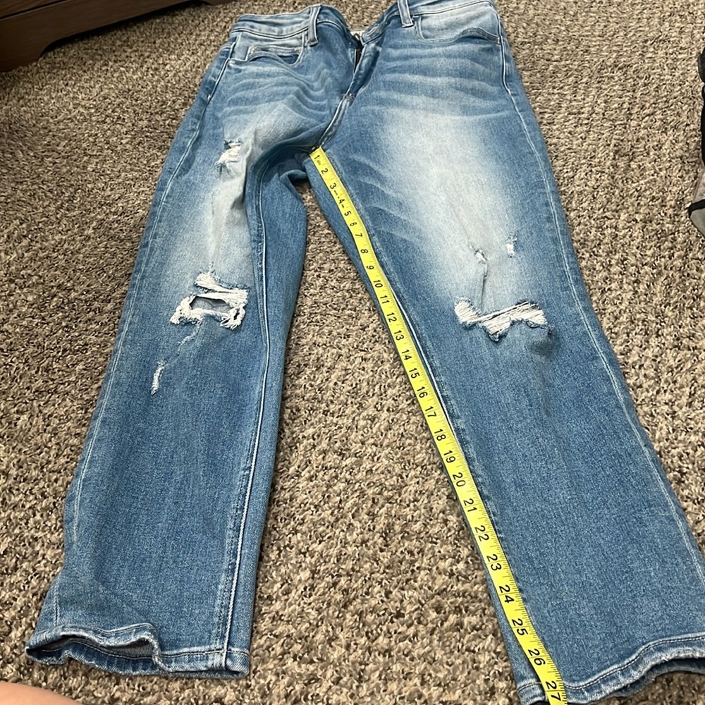 Women's Distressed Blue Denim Jeans